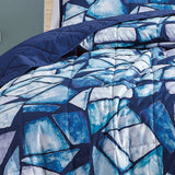 Reversible 3-Piece Stained Glass Mosaic Bedspread Set - Quilted Coverlet with Pillow Shams Bedding - Tophatter Daily Deals