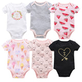 6-piece baby jumpsuit new short-sleeved baby clothes Combination 7 0 - Tophatter Daily Deals