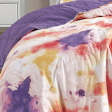 Reversible 3-Piece Watercolor Tie-Dye Bedspread Set - Quilted Coverlet with Pillow Shams Bedding - Tophatter Daily Deals