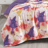 Reversible 3-Piece Watercolor Tie-Dye Bedspread Set - Quilted Coverlet with Pillow Shams Bedding - Tophatter Daily Deals
