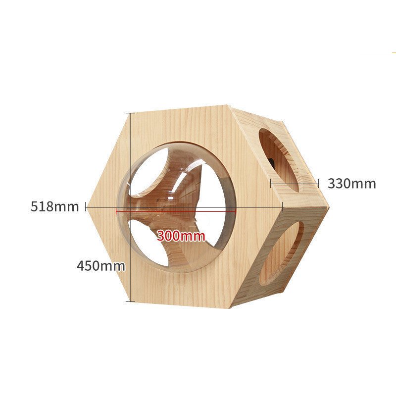 Pet Cat Climbing Frame Wall Type Solid Wood Wall Hanging Platform Ladder Pets Accessories Hexagonal space capsule Pet Supplies - Tophatter Daily Deals