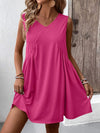 Ruched V-Neck Sleeveless Mini Dress Casual Dresses - Tophatter Daily Deals