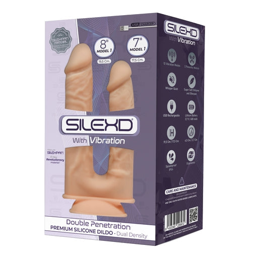 Silexd Model 1 Double Penetration Flesh Silicone Dildo (8 Inch and 7 Inch) > Vibrators > Realistic Vibrators - Tophatter Daily Deals