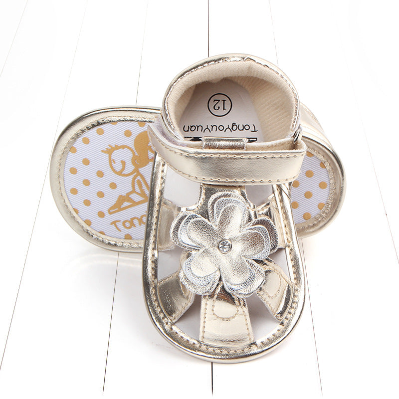 baby toddler shoes baby big flower PU sandals 0 - Tophatter Daily Deals