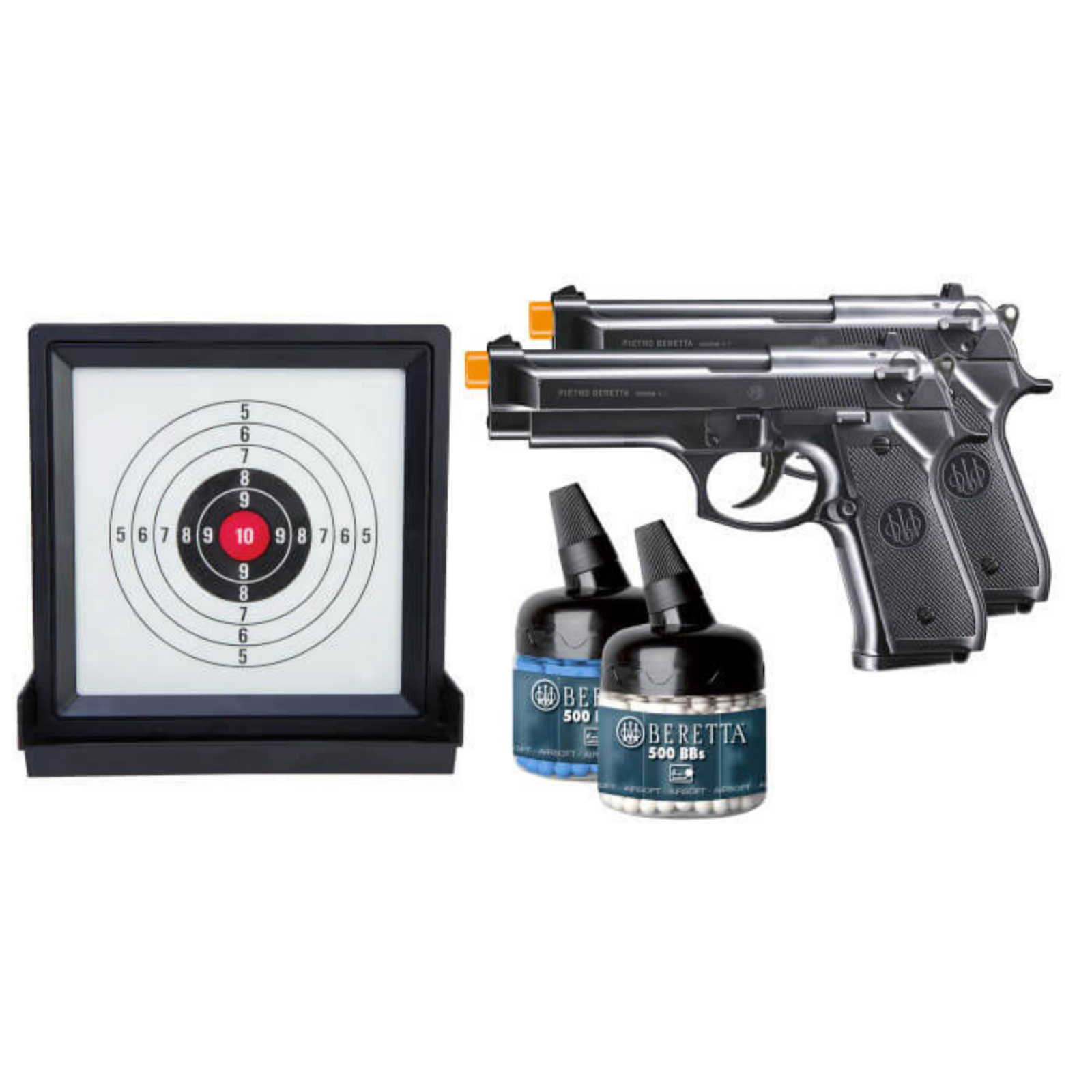 UMAREX Beretta Game Ready Target Kit Black 2 Airsoft Pistols - Tophatter Daily Deals