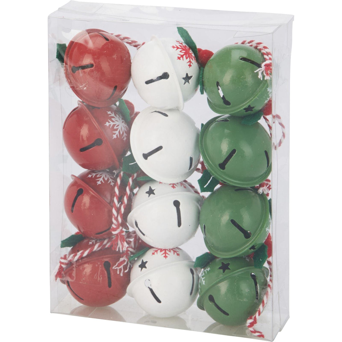 Pack of 12 Small Festive Jingle Bell Baubles | Christmas Tree Ornaments - 4cm Baubles - Tophatter Daily Deals