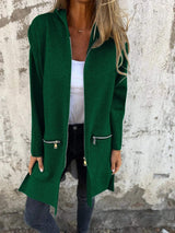 Lightweight Womens Long Hoodie - Fitted Zip Cotton Layering - Tophatter Daily Deals