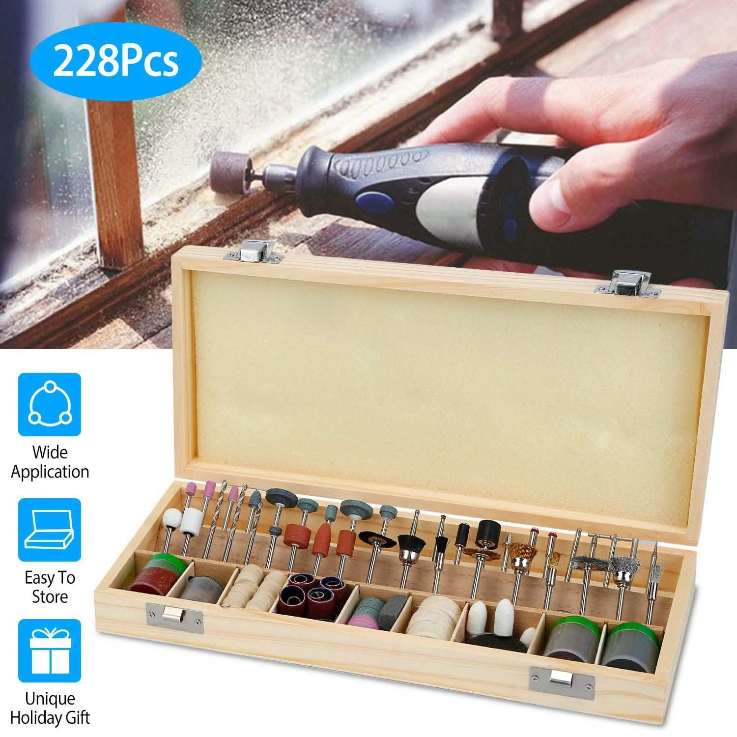 228-Piece: Rotary Dremel Accessory Tool Kit Home Improvement - Tophatter Daily Deals