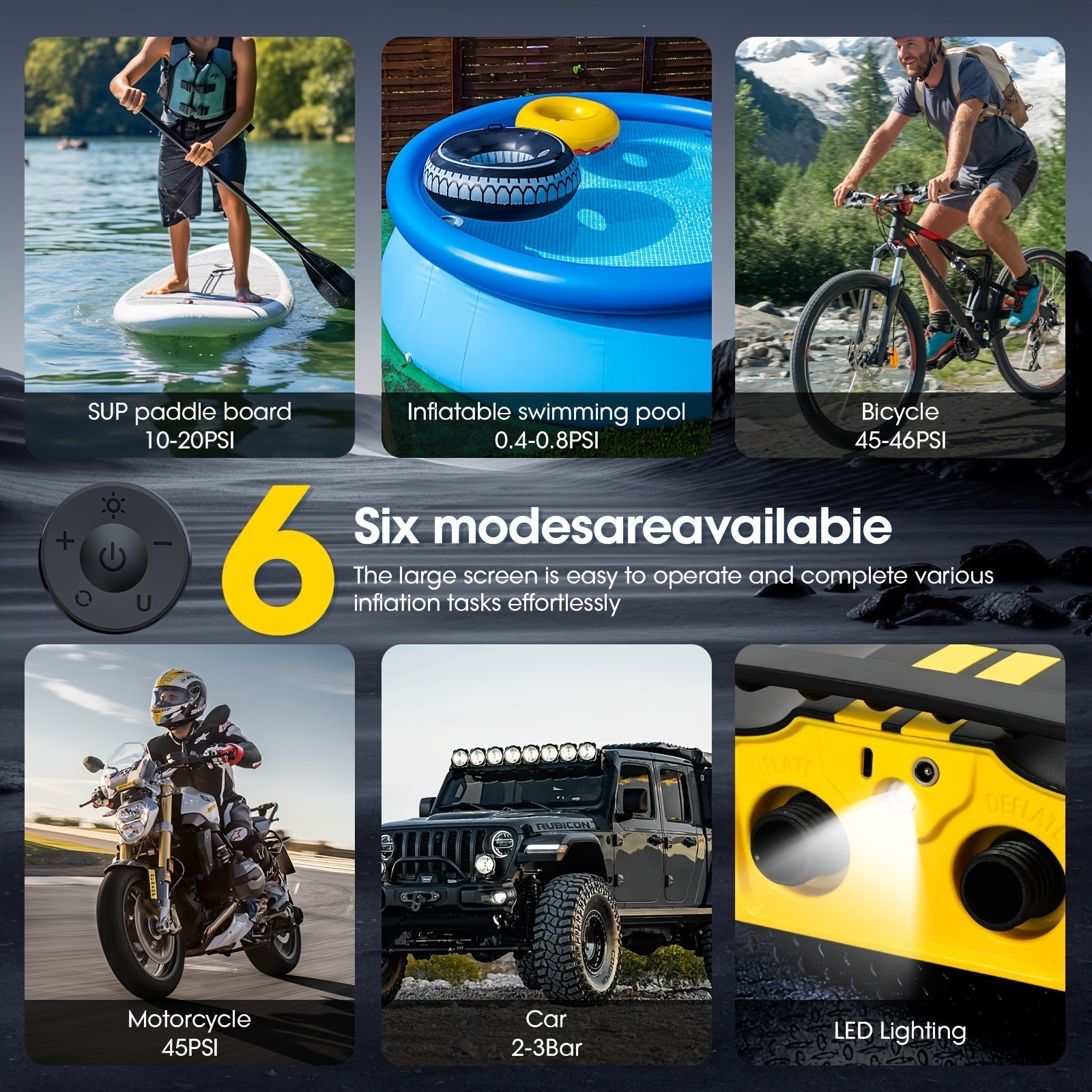 Electric Inflation Pump 50 PSI 5 Modes Kayaks - Tophatter Daily Deals