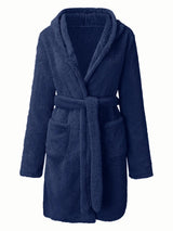 Tie Waist Hooded Robe Sleep Dresses - Tophatter Daily Deals