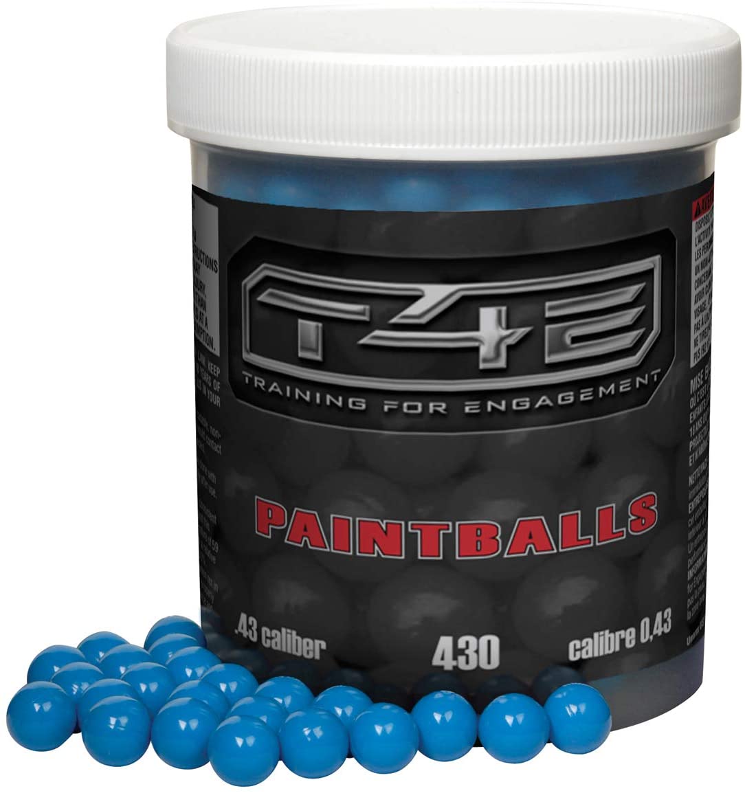 T4E Premium .43 Caliber Paintballs, Blue, 430 Count Jar Collectible Weapons - Tophatter Daily Deals