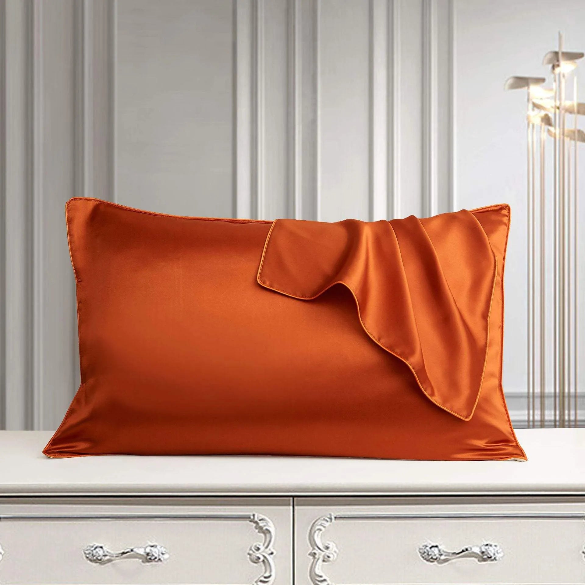 Silk Pillow Case Pure Silk Pillowcase Real Silk Pillowcase Natural Silk Pillowcase Orange Humidifier - Tophatter Daily Deals