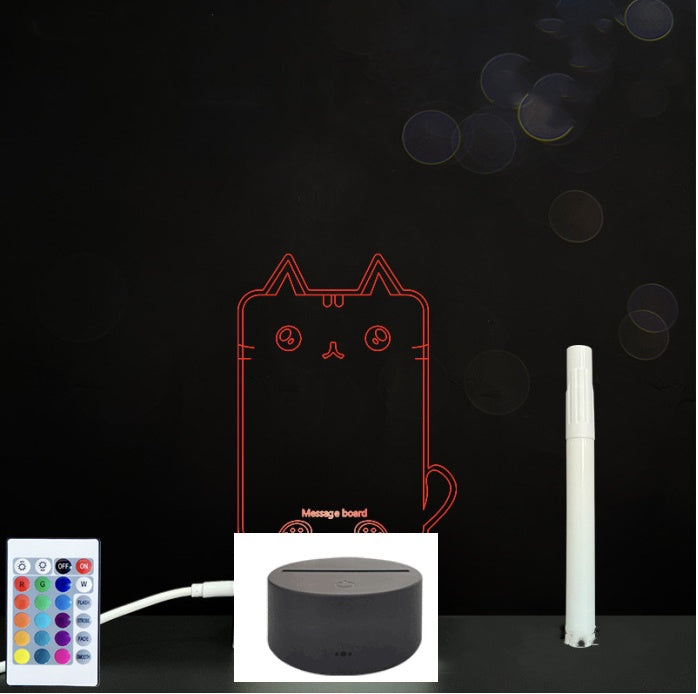 3D Acrylic Board Handwriting Message Board LED Light Style7 Black B 0 - Tophatter Daily Deals