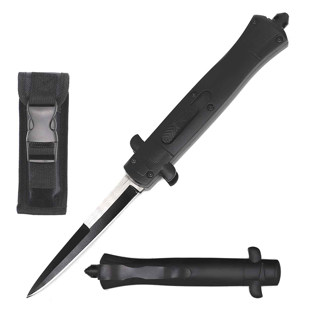 9" Italian Stiletto Style OTF Automatic Knife - TOPHATTER'S ARMORY DEALS Collectible Weapons - Tophatter Daily Deals