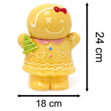 Christmas Gingerbread Storage Jar Ceramic Gingerbread Cookie Jar Biscuit Barrel - Girl Jar - Tophatter Daily Deals