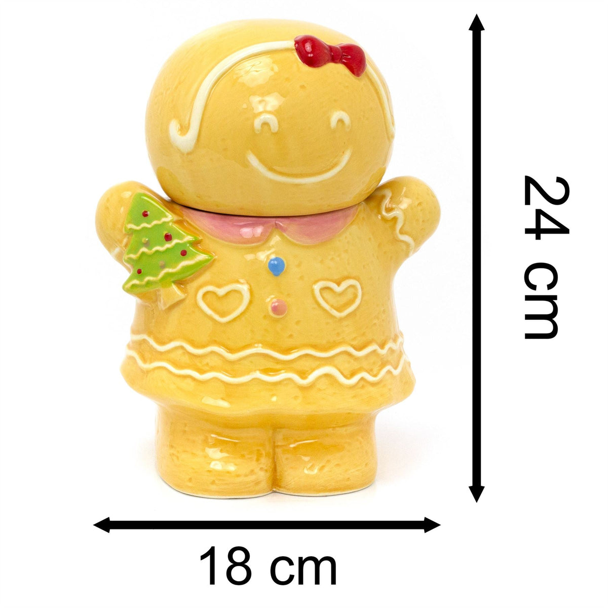 Christmas Gingerbread Storage Jar Ceramic Gingerbread Cookie Jar Biscuit Barrel - Girl Jar - Tophatter Daily Deals