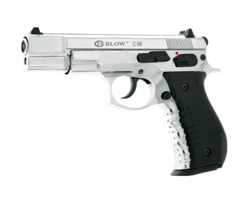 Blow C06 9MM Blank Firing Replica Gun Chrome Finish - Tophatter Daily Deals