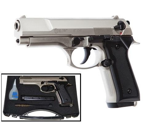 Blow F06 9MM Blank Firing Replica Gun Satin Finish Collectible Weapons - Tophatter Daily Deals