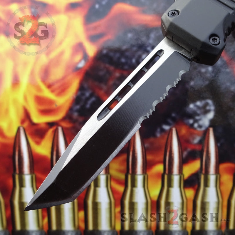 S2G Tactical Small 7" OTF Bullet HK Automatic Knife - 6 Blade Options Tanto Serrated Knife-OTF - Tophatter Daily Deals