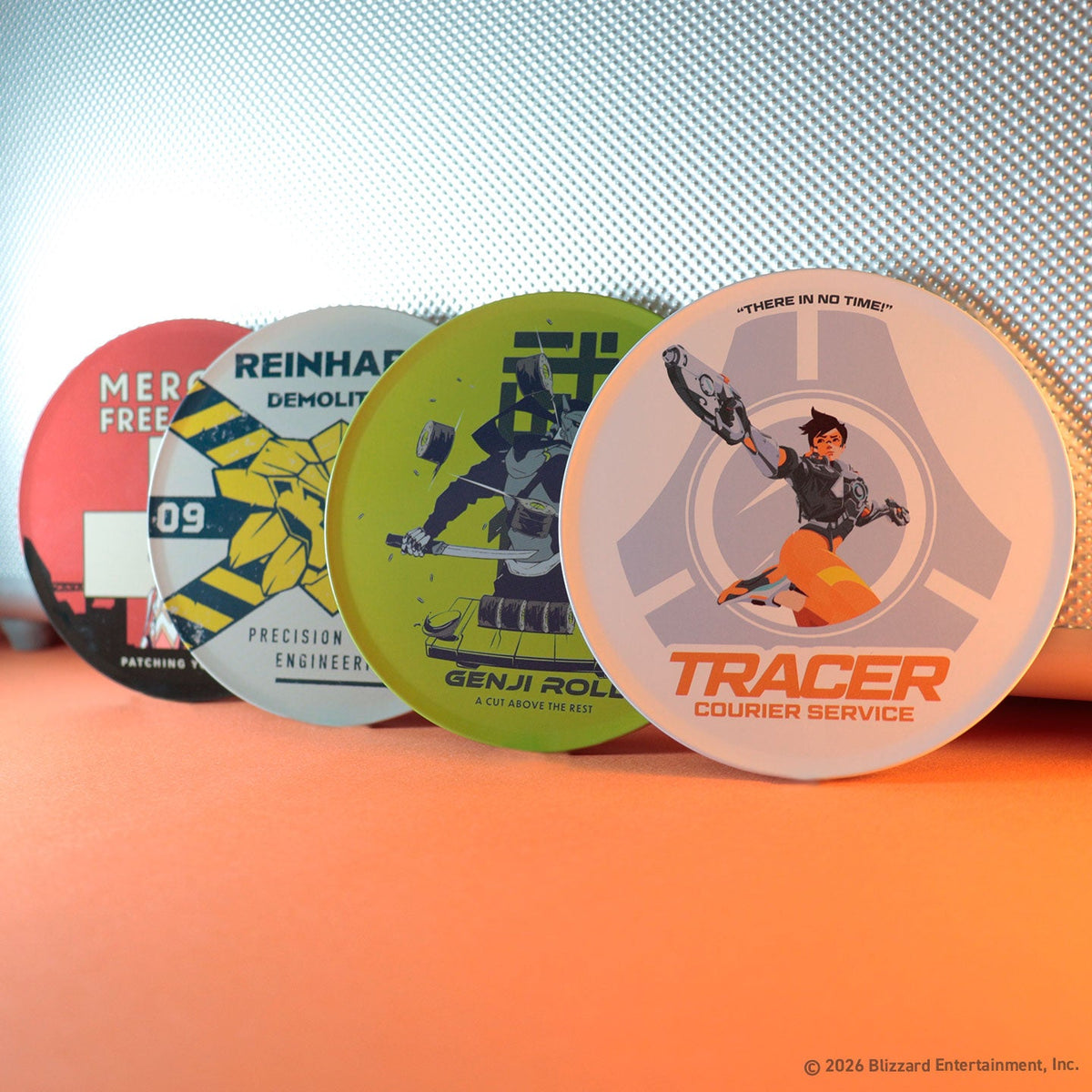 Overwatch - Set of Four Printed Metal Coasters Coaster - Tophatter Daily Deals
