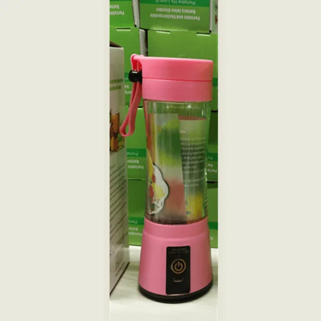 Portable Blender With USB Rechargeable Mini Kitchen Fruit Juice Mixer Home Simple Portable Electric Mini Juicer Pink Six Knives Bluetooth Speaker Lamp - Tophatter Daily Deals