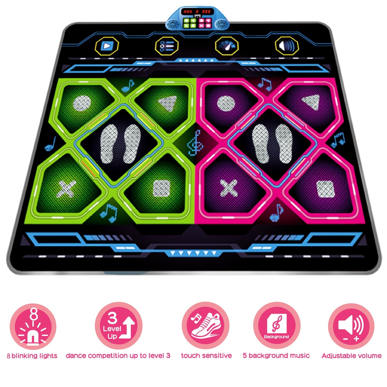 Double Dance Pad LED Rhythm Game Mat Game Room - Tophatter Daily Deals