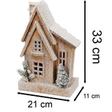 LED Snow-Covered Wooden Christmas House | Light Up Village House Ornament - 33cm Ornament - Tophatter Daily Deals