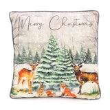 38cm Woodland Animal Christmas Scatter Cushion | Winter Fabric Filled Sofa Cushion | Festive Bed Throw Pillow With Cover Cushion - Tophatter Daily Deals