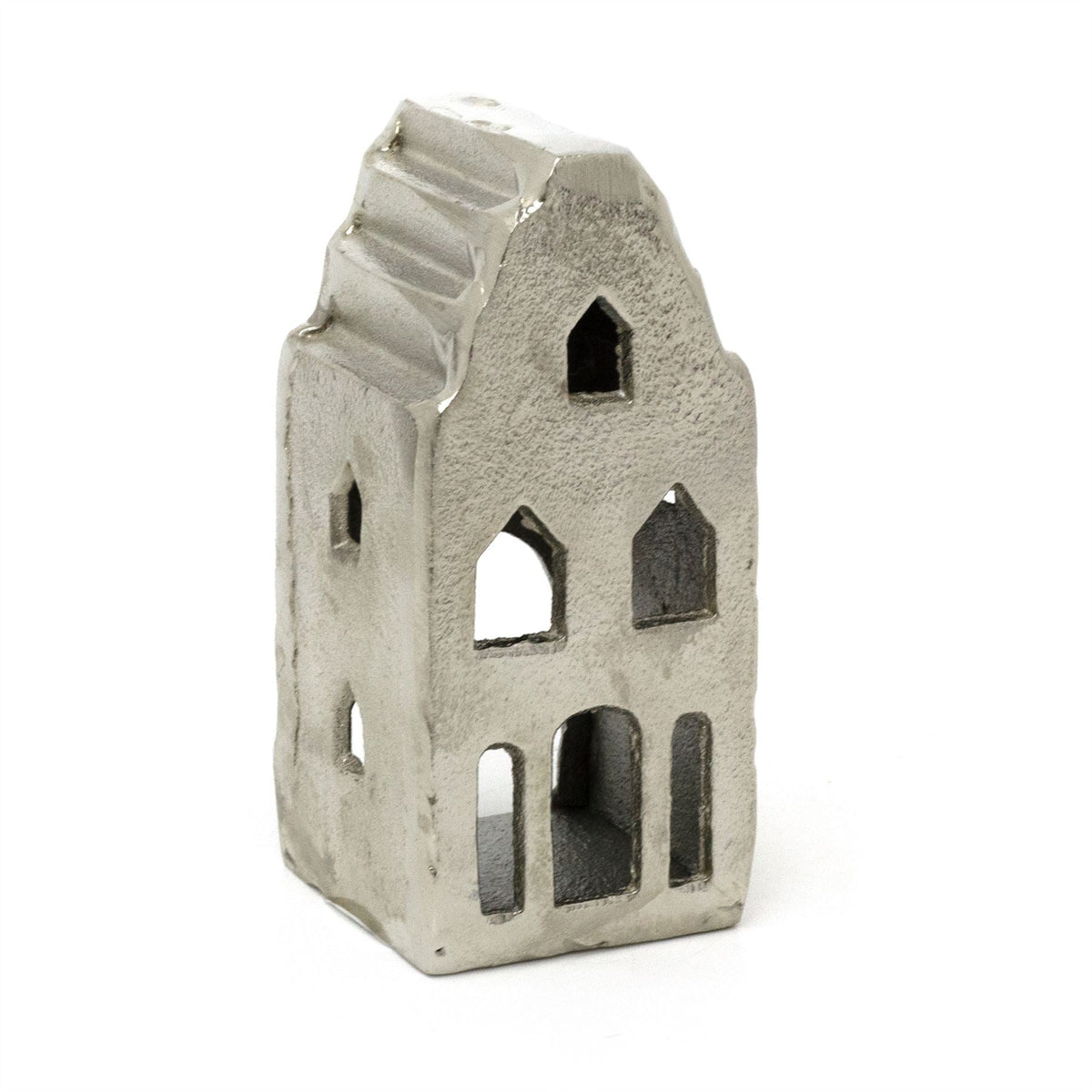 Silver Metal House Shaped Tealight Candle Holder | Christmas Tea Light House Candle Holder - Tophatter Daily Deals