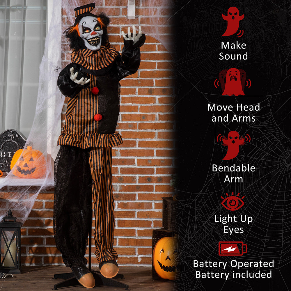 67 Inch Life Size Talking Clown Animatronic Halloween 3D Changing Face Moving Picture Frame - Tophatter Daily Deals