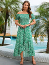 Floral Smocked Off-Shoulder Dress Casual Dresses - Tophatter Daily Deals