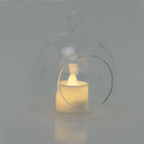 Clear Glass Bauble Tealight | Hanging Glass Ball Tea Light Holder & LED Candle LED Light - Tophatter Daily Deals