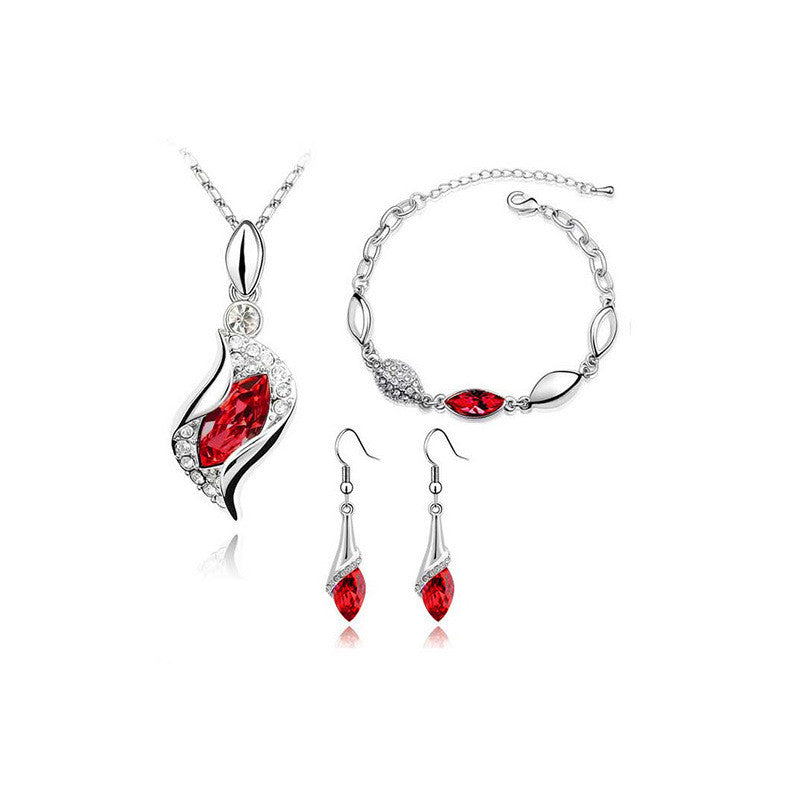 Angel Fairy Horse Eye Zircon Jewelry Set Dark red 0 - Tophatter Daily Deals