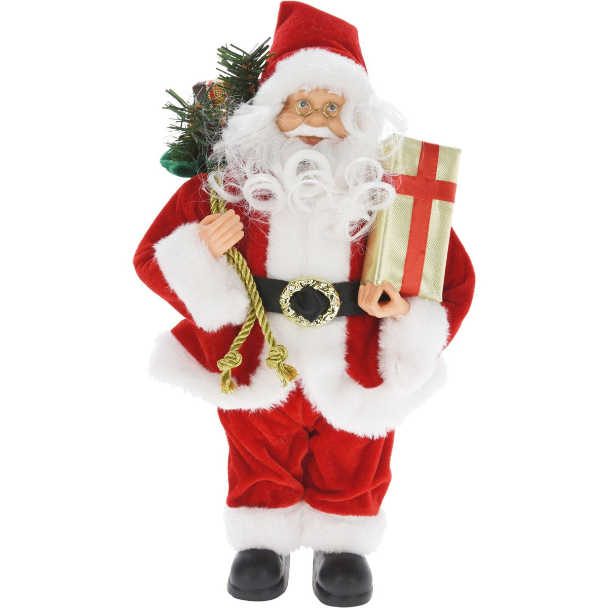 Traditional Red Father Christmas Figure | Standing Santa Claus Ornament - 30cm Ornament - Tophatter Daily Deals