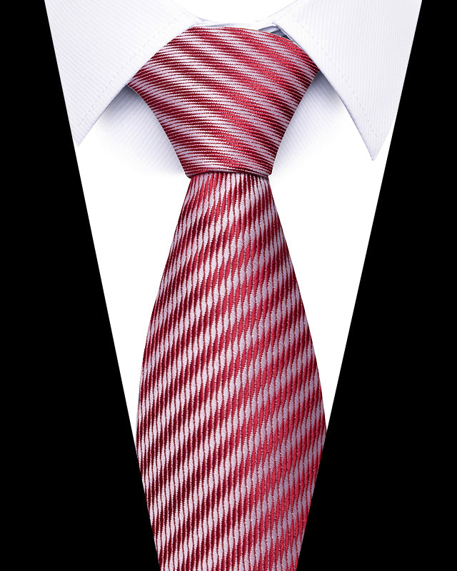 Men's Neckties - Formal Classic Patterned Tie (50 Style Options) Crimson Wave Stripe Belts & Ties - Tophatter Daily Deals