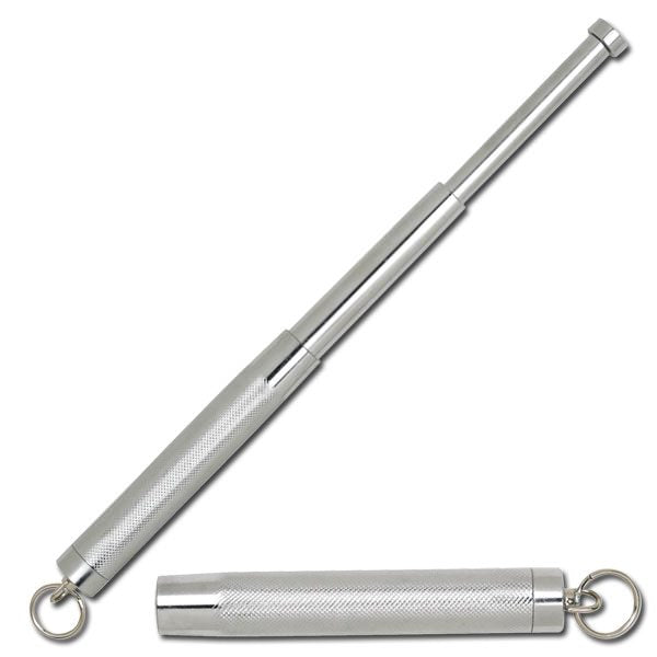 Self Defense Keychain Mini Baton Silver Finish - TOPHATTER'S ARMORY DEALS Collectible Weapons - Tophatter Daily Deals