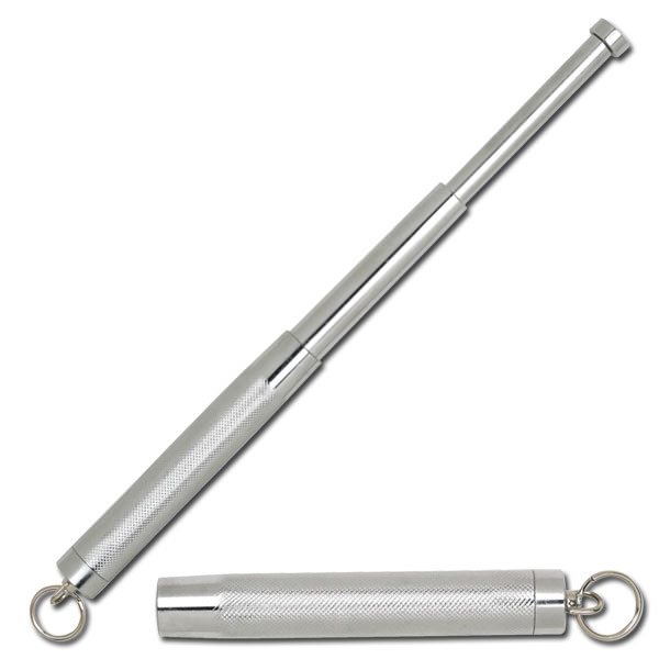 Self Defense Keychain Mini Baton Silver Finish Collectible Weapons - Tophatter Daily Deals