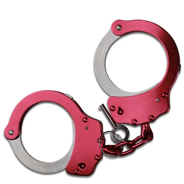 Double Lock Handcuffs Metal Construction - Pink Finish - Tophatter Daily Deals