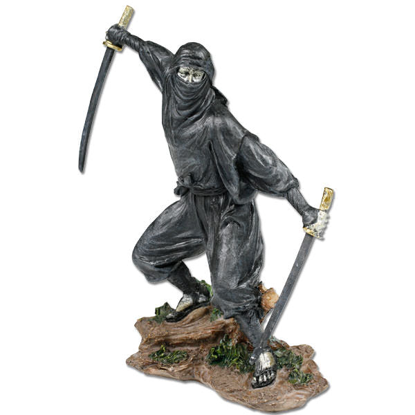 Ninja Holding Swords - 7.5 Inch Polyresin Statue Collectible Weapons - Tophatter Daily Deals
