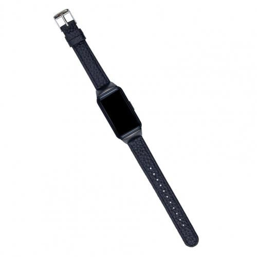 Bracelet Leather Strap With Lychee Pattern Black 0 - Tophatter Daily Deals