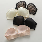 B363 strapless bra invisible underwear women gather slip non-slip miracle wedding dress relief tube top 0 - Tophatter Daily Deals