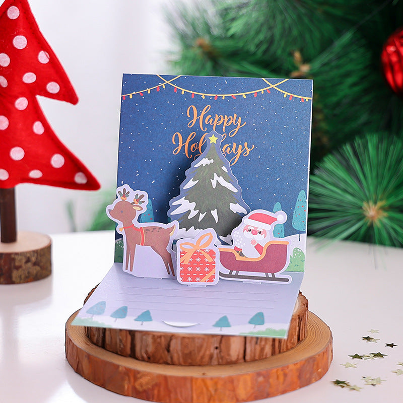 3D Christmas Stereoscopic Greeting Cards Thanksgiving Day Blessing Model H005 0 - Tophatter Daily Deals
