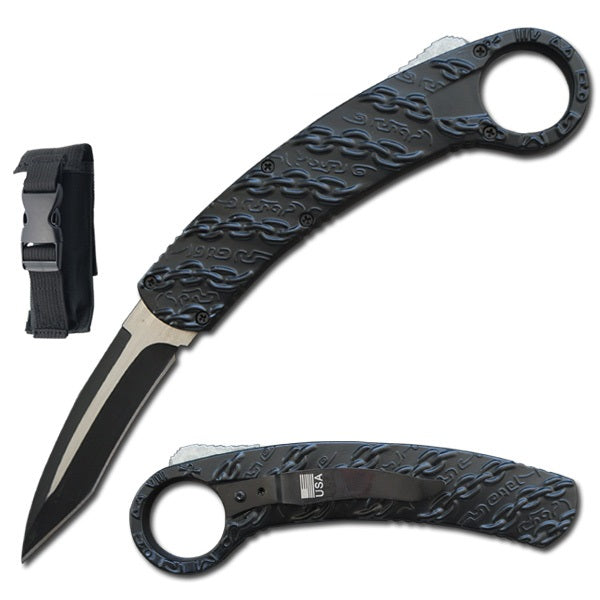 Chained Tactical Auto Karambit Dual Action OTF Knife - TOPHATTER'S ARMORY DEALS Collectible Weapons - Tophatter Daily Deals