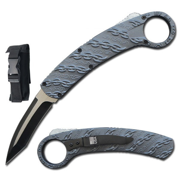 Chained Tactical Auto Karambit Dual Action Out The Front Knife - TOPHATTER'S ARMORY DEALS Collectible Weapons - Tophatter Daily Deals