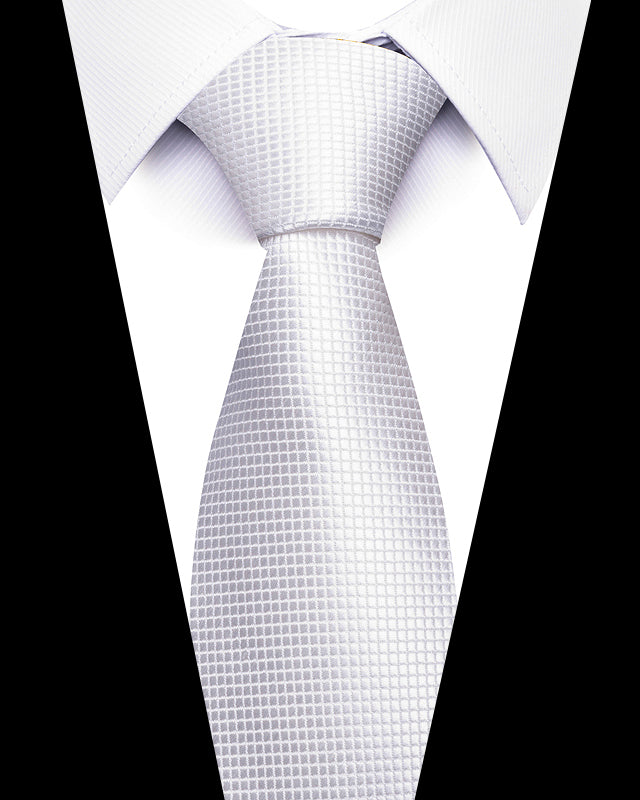 Men's Neckties - Formal Classic Patterned Tie (50 Style Options) Platinum Grid Classic Belts & Ties - Tophatter Daily Deals