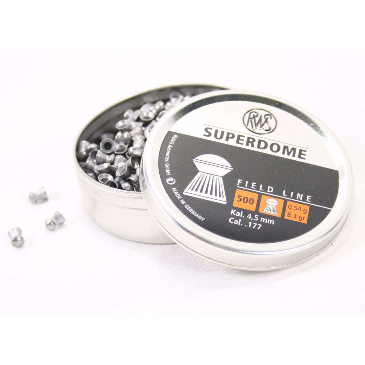 RWS Superdome Field Line Pellet Gun Pellets .177 Caliber, 8.3 Grains, 500 Count - Tophatter's Inc. Weapons Store Online Collectible Weapons - Tophatter Daily Deals