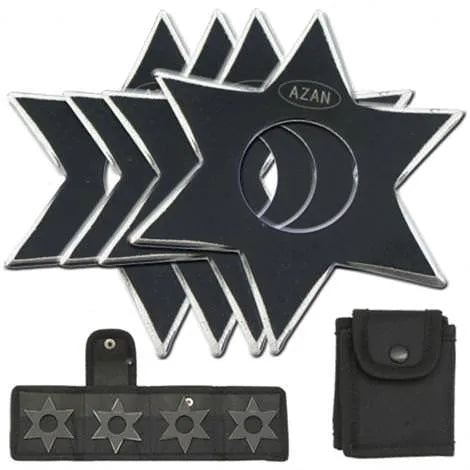4 Pcs Dark Ninja Throwing Star Set W- Pouch - Tophatter Daily Deals
