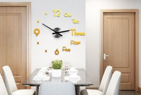 3D Wall Sticker Clock SmallGold 0 - Tophatter Daily Deals