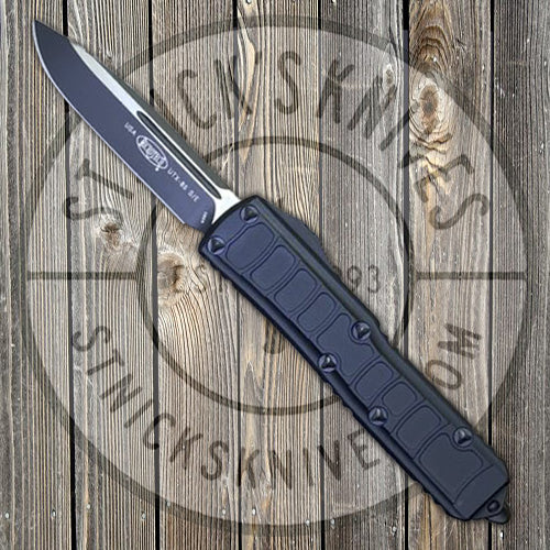 Microtech UTX-85 Signature Series - Black Stepside Chassis - Black Tac Pac Hardware - 231II-1TS Automatic Knives - Tophatter Daily Deals