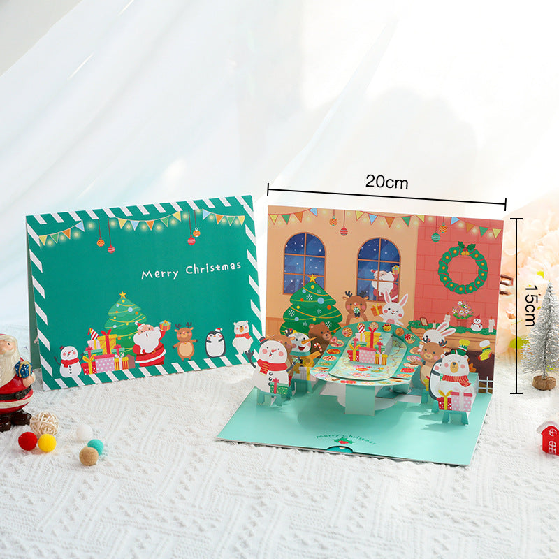 3d Christmas Greeting Card Stereo Christmas Tree Card Creative Christmas Dinner 0 - Tophatter Daily Deals